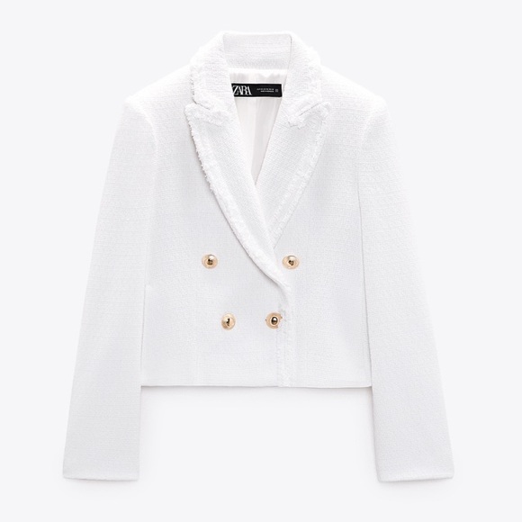 Zara Cropped Tweed Jacket - Picture 1 of 10